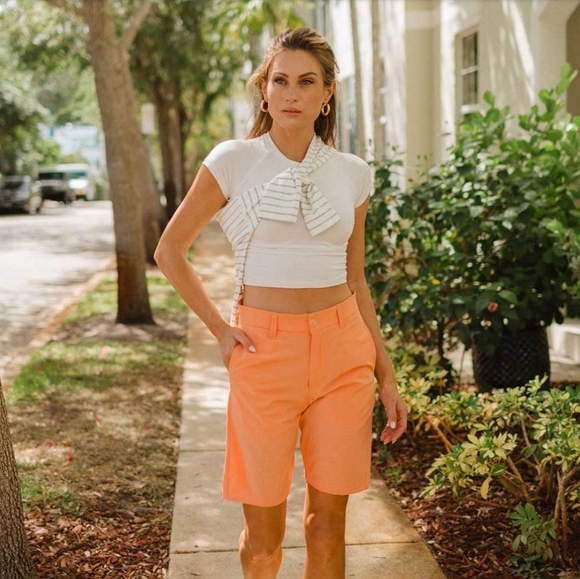 Albion Peach Clementine Bermuda Shorts Women's Small Golf Outdoor - Picture 1 of 11